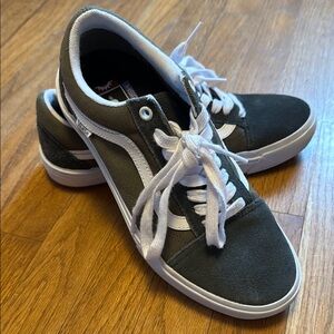 Vans Green and White Canvas and Suede Shoes